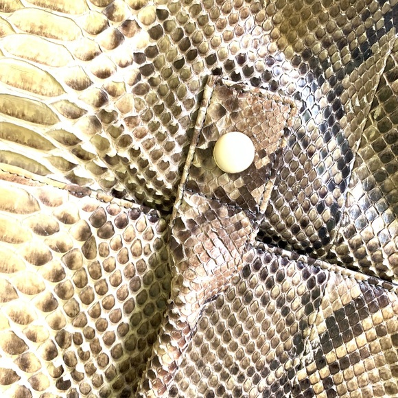 Natural metallic python tote handbag - Picture 2 of 7